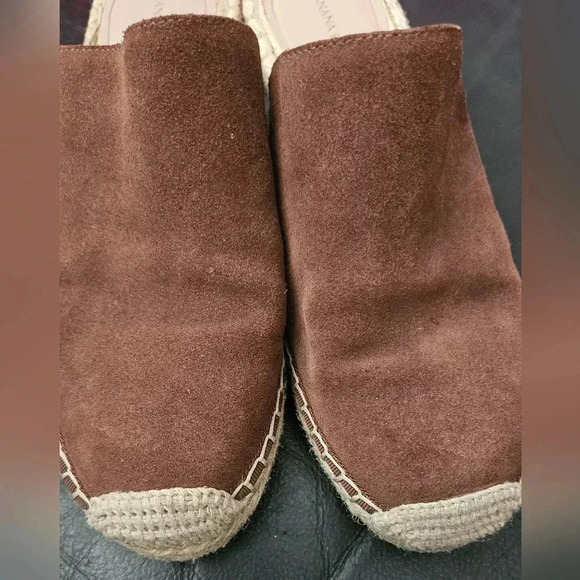 Banana Republic ESPADRILLE  WEDGE MULE Suede Brown Jute basket weave Sz 6.5 US - Picture 11 of 14